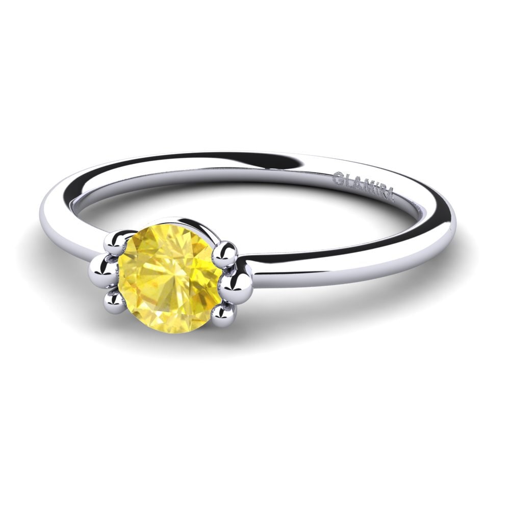 Zafiro amarillo Anillo de Mujer Dorotea 0.5 crt