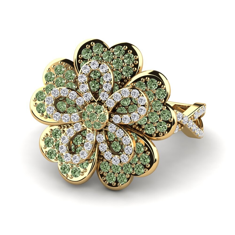 Diamante Verde Anillo Dossantos