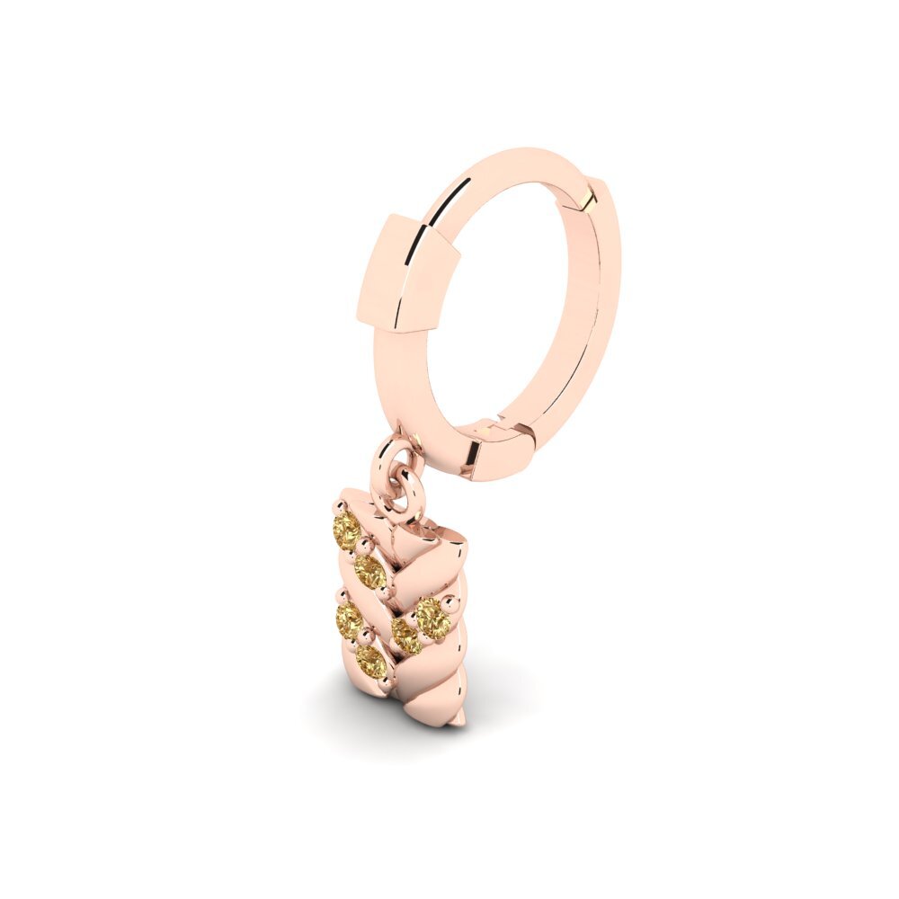 14ct Rose Gold Brown Diamond Men's Piercing Doustre