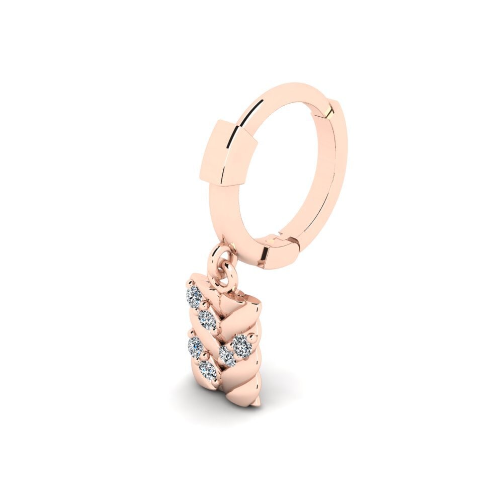9k Oro Rosa Circonita Piercing oreja hombre Doustre