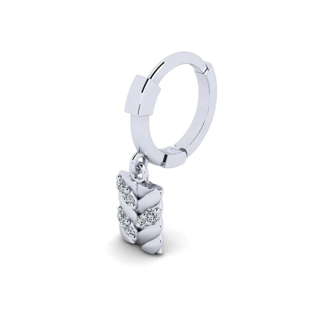 585 Bílé zlato Zirkon Piercing pro muže Doustre