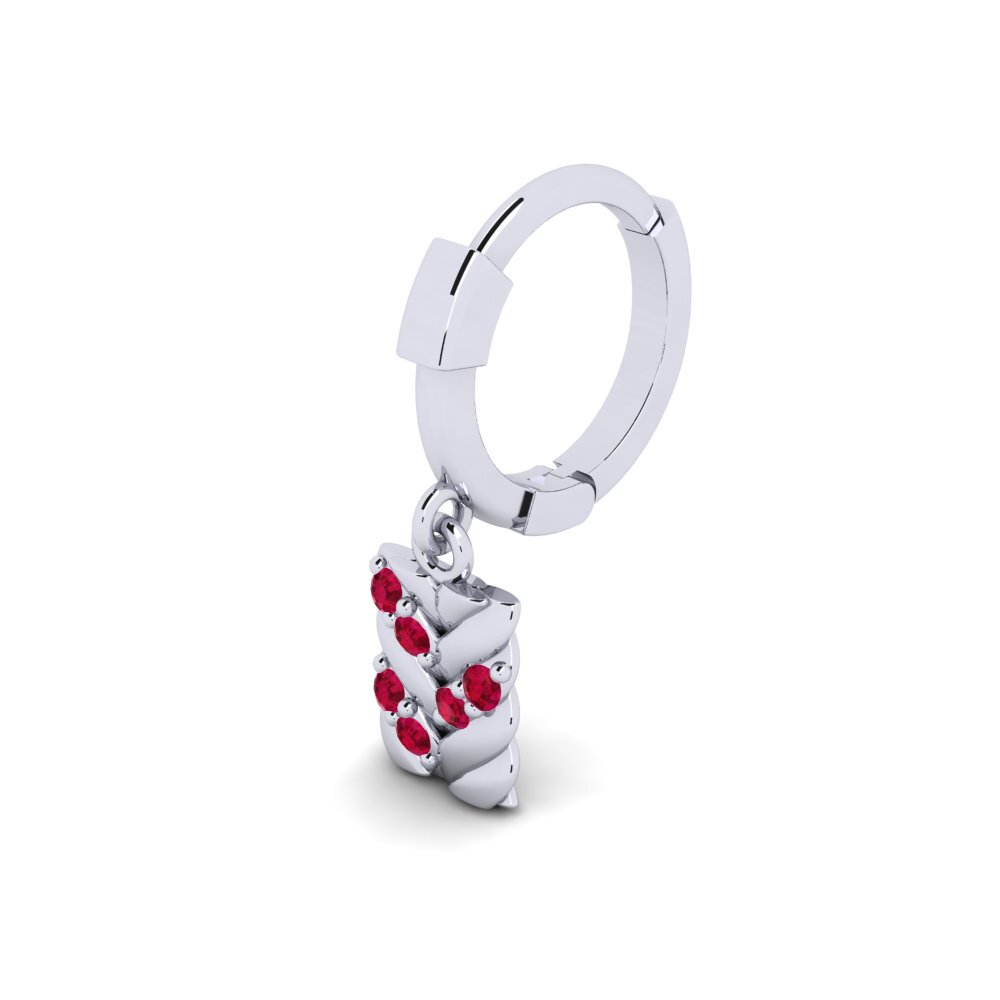 925 stříbro Rubín Piercing pro muže Doustre
