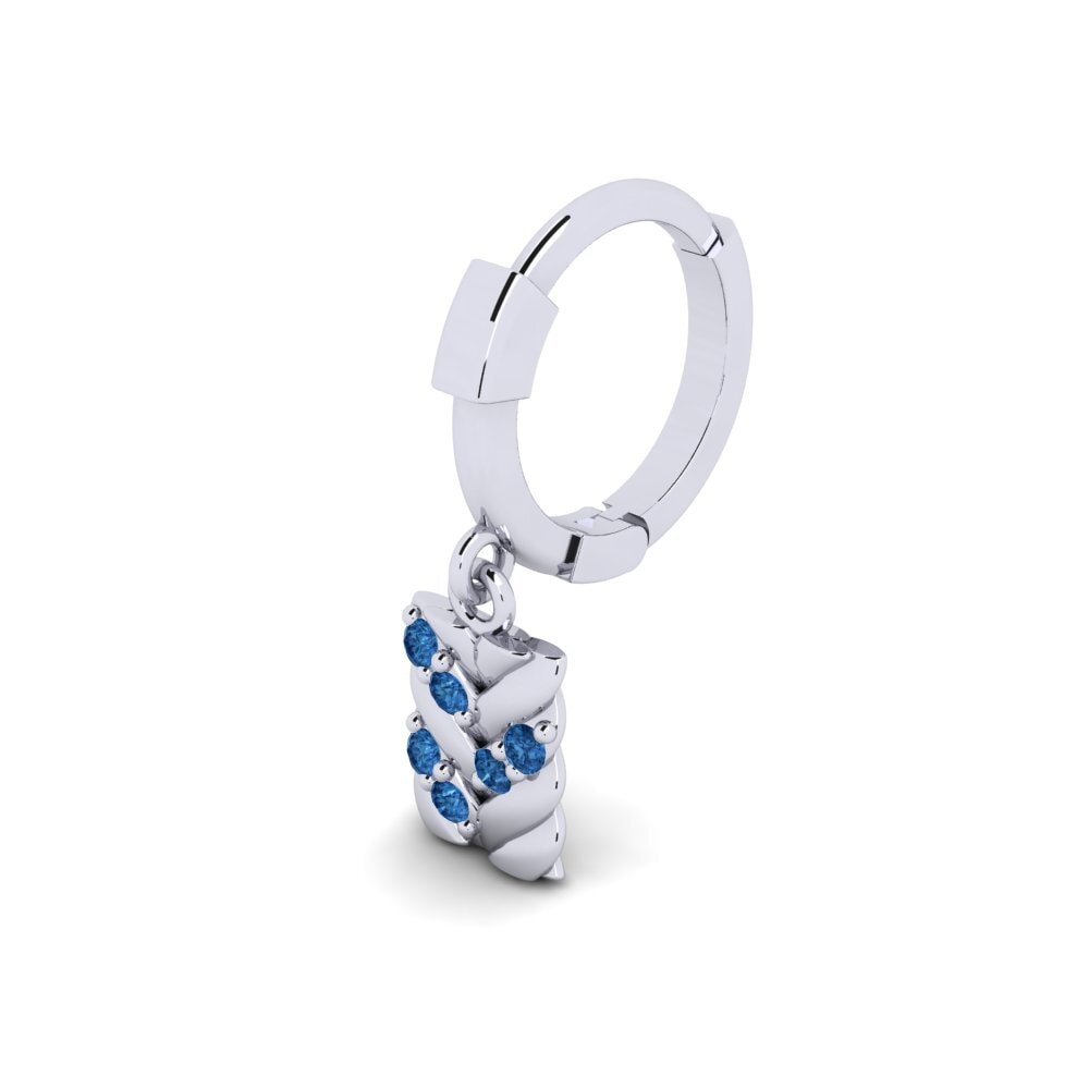 925 stříbro Tmavě modrý zirkon Piercing pro muže Doustre