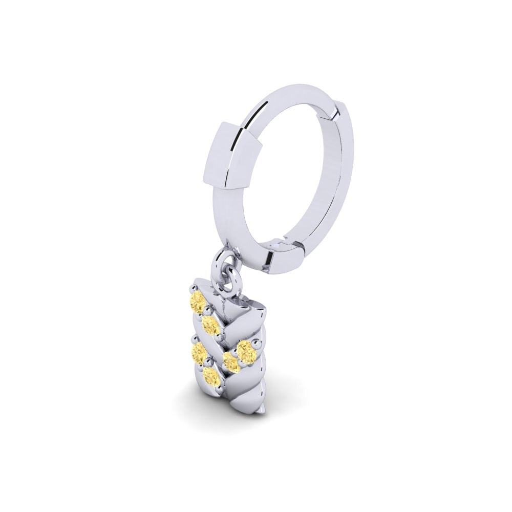 950 Palladium Žlutý diamant Piercing pro muže Doustre