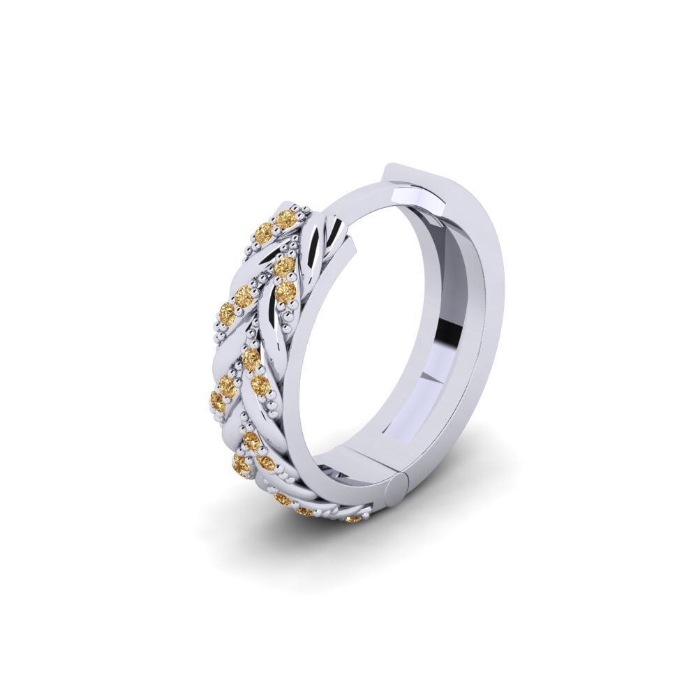 585 Bílé zlato Hnědý diamant Pánské náušnice Douyne