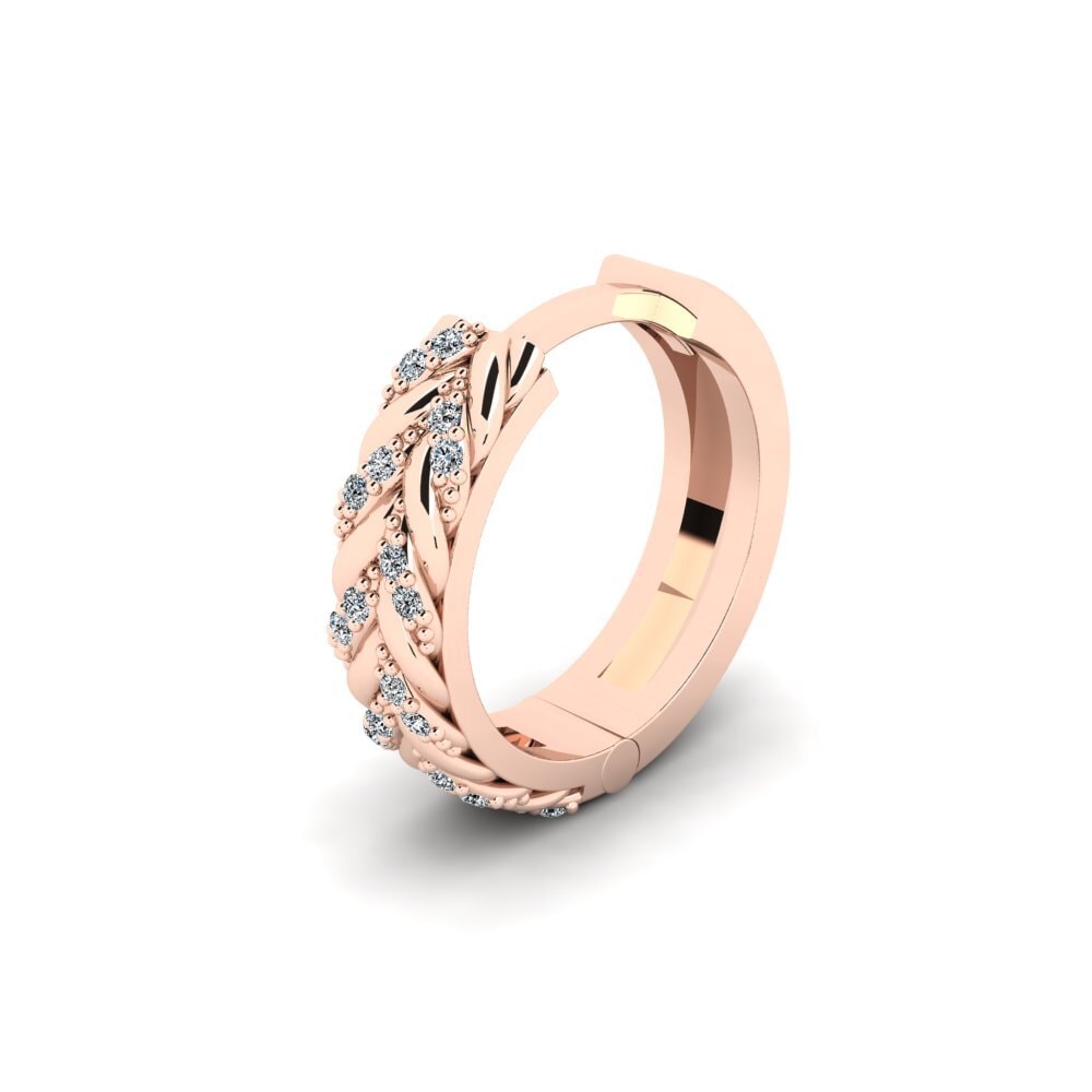 9k Oro Rosa Circonita Pendiente para hombre Douyne