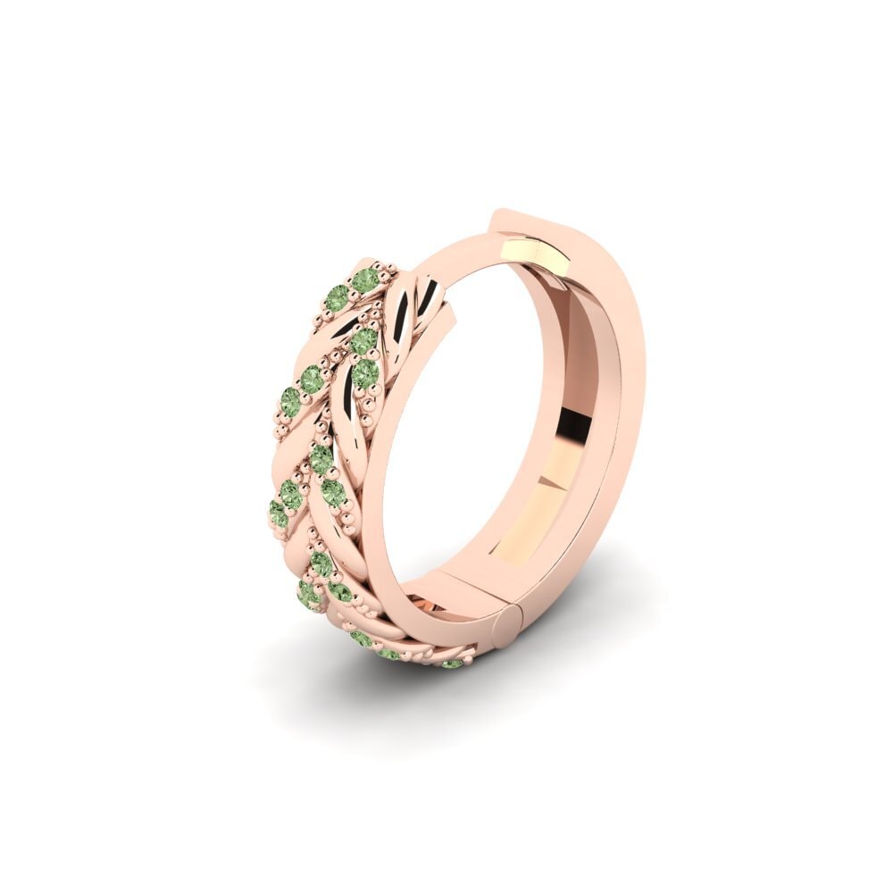 9k Oro Rosa Diamante Verde Pendiente para hombre Douyne