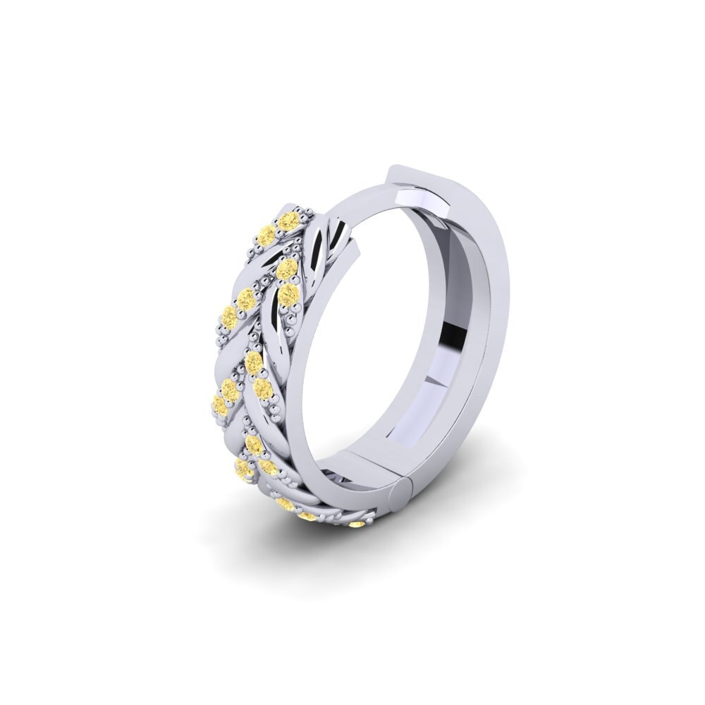 585 Bílé zlato Žlutý diamant Pánské náušnice Douyne