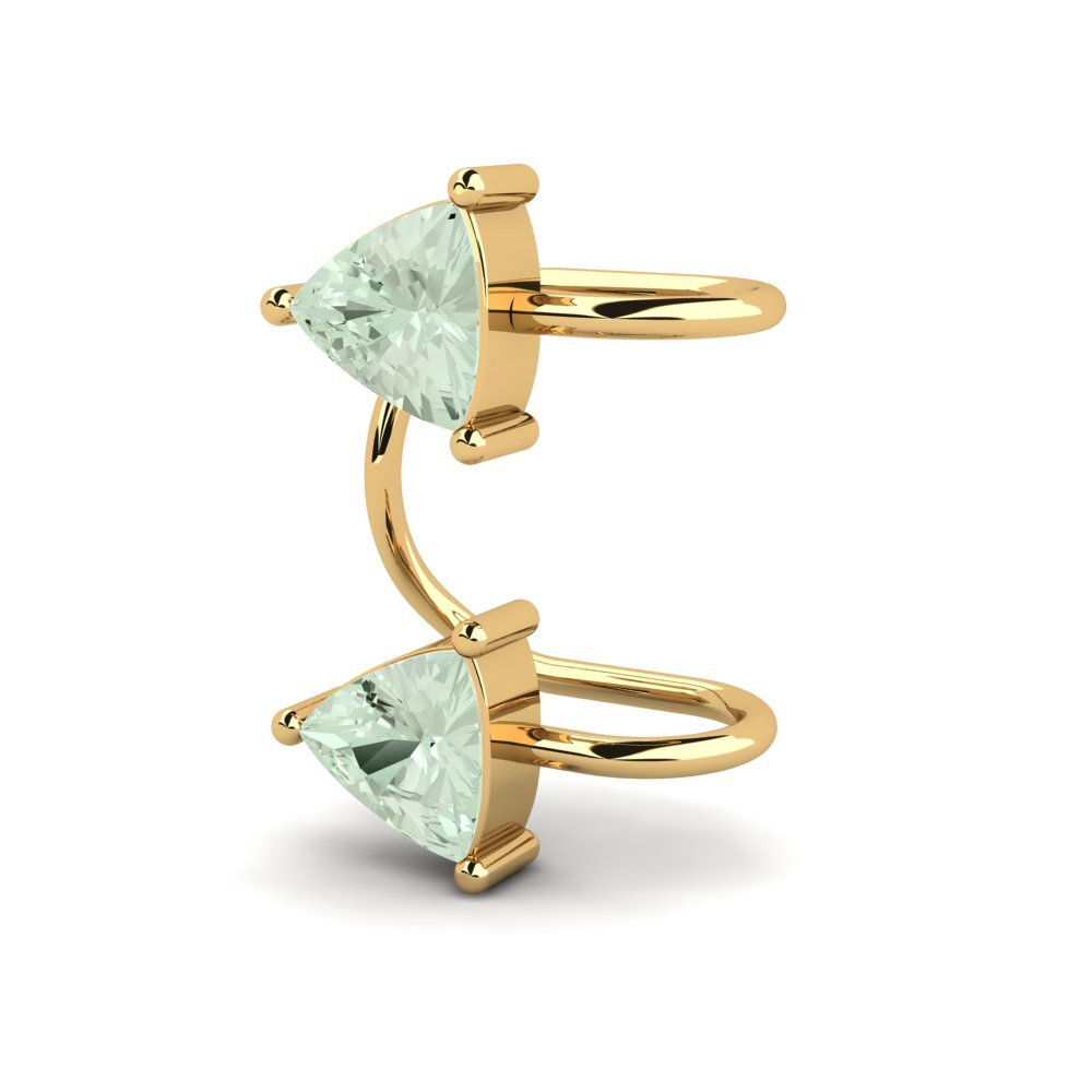 14ct Yellow Gold Green Amethyst Women's Earring Dove