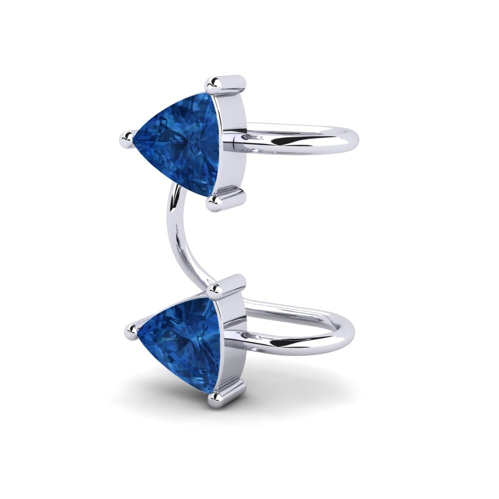 Trillion Dark Blue Zirconia Women's Earring Dove