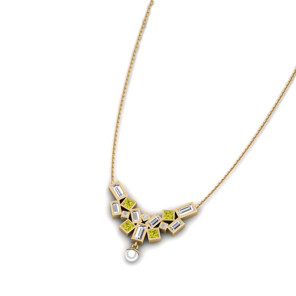 Diamante Amarillo Collar de Mujer Dowa
