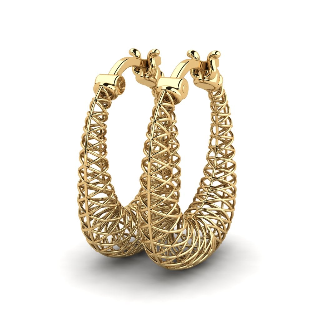 9k Oro Amarillo Pendientes Drainage