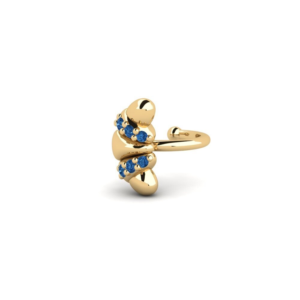 Zircone Bleu Foncé Boucle d'oreille femme Draudziba - A