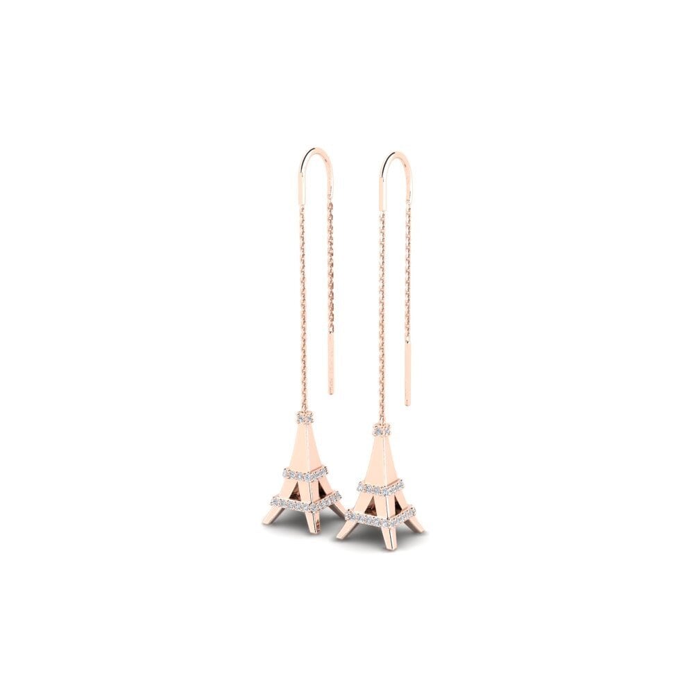 14ct Rose Gold Women's Earring Draudziba - B