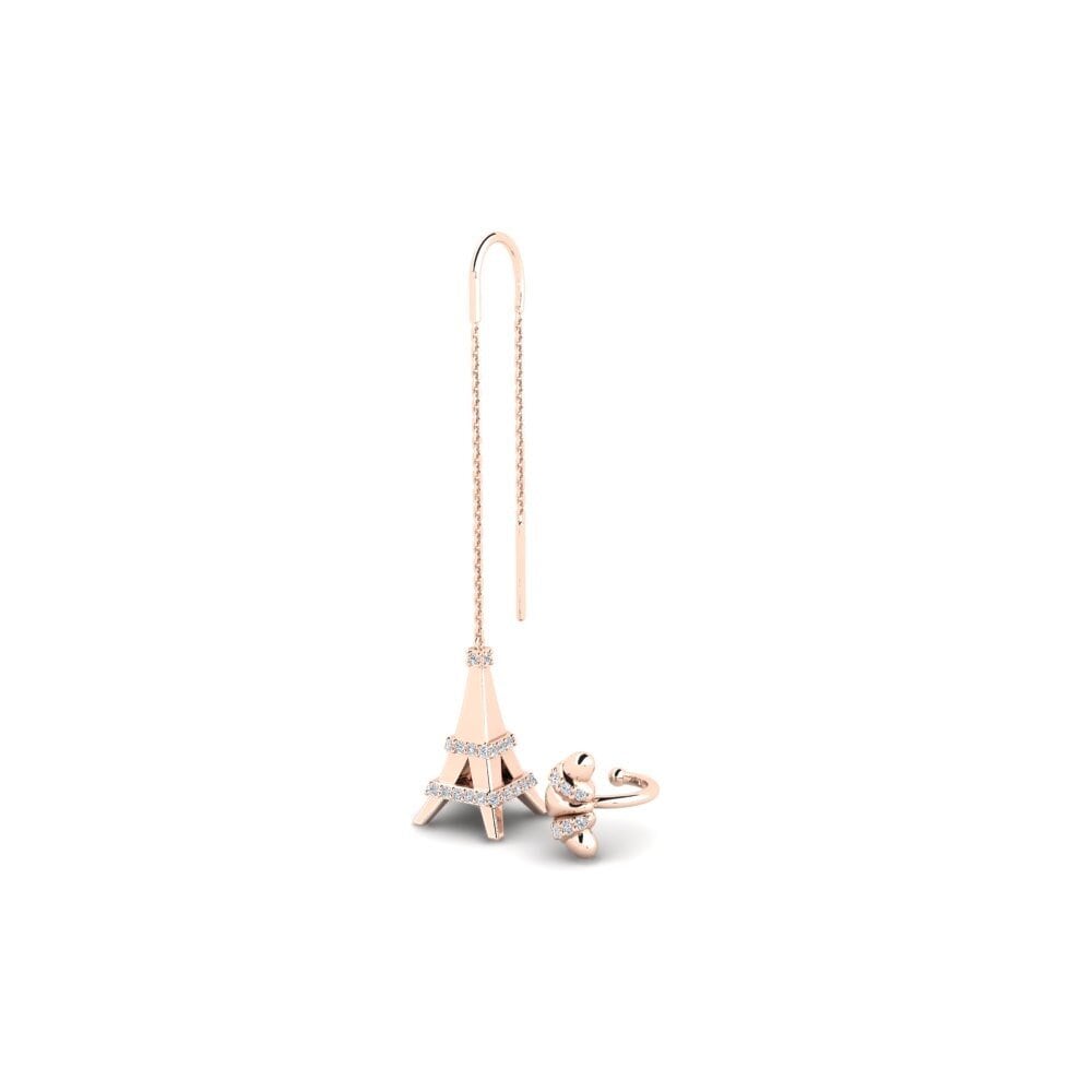 14ct Rose Gold Women's Earring Draudziba - SET