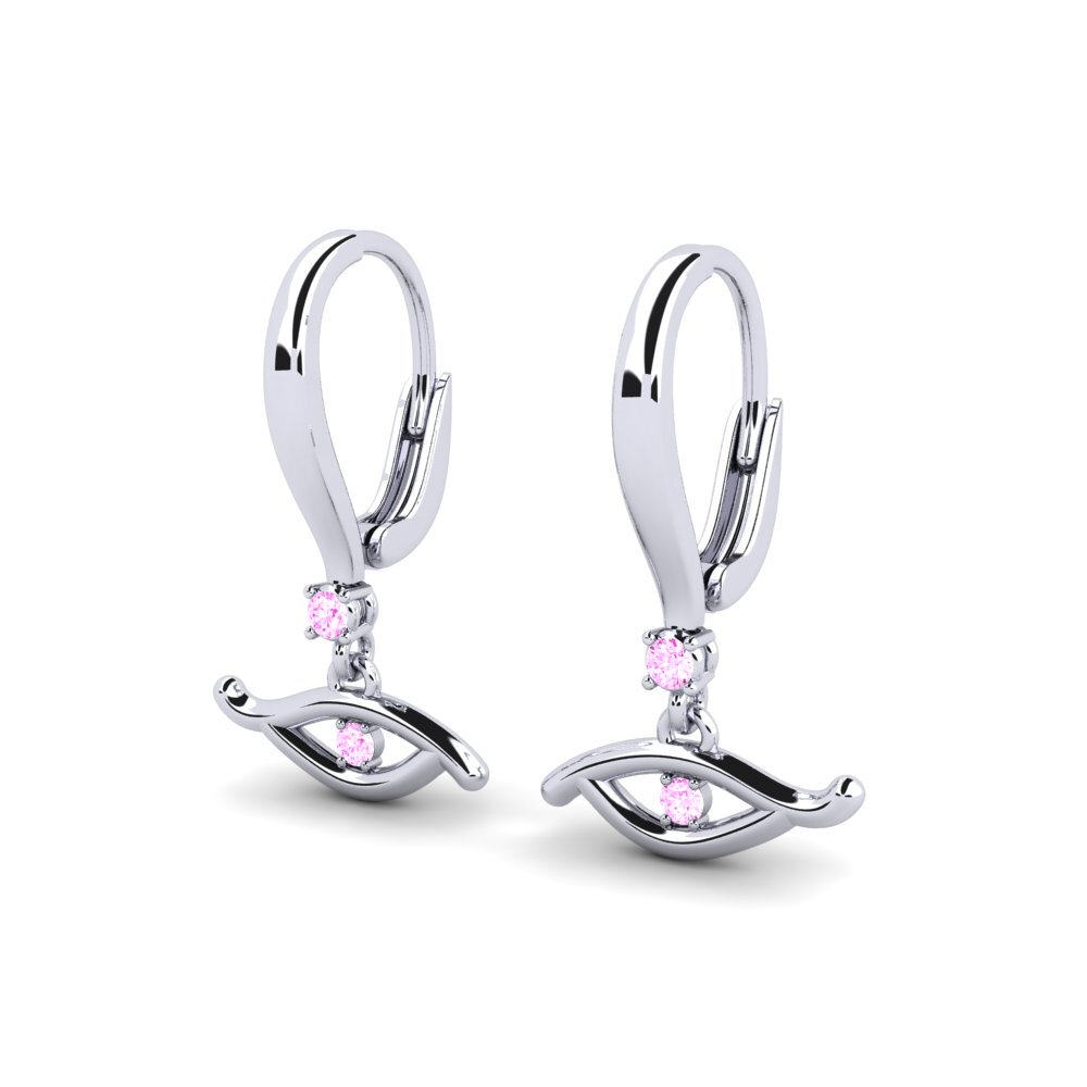 Roze Saffier Dames Oorbellen Dravenos