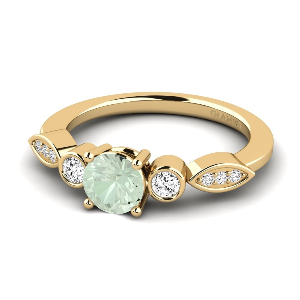 Green Amethyst Engagement Ring Drigo