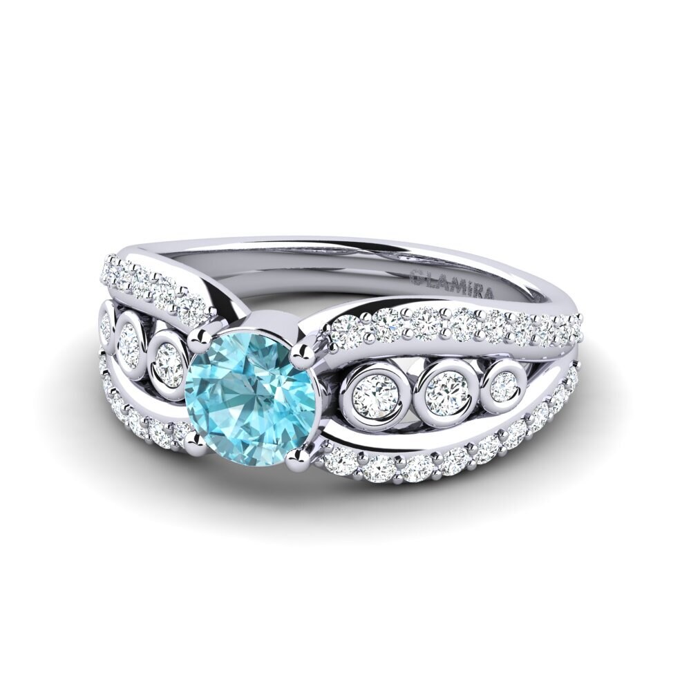 Blue Zircon Women's Ring Ducchn