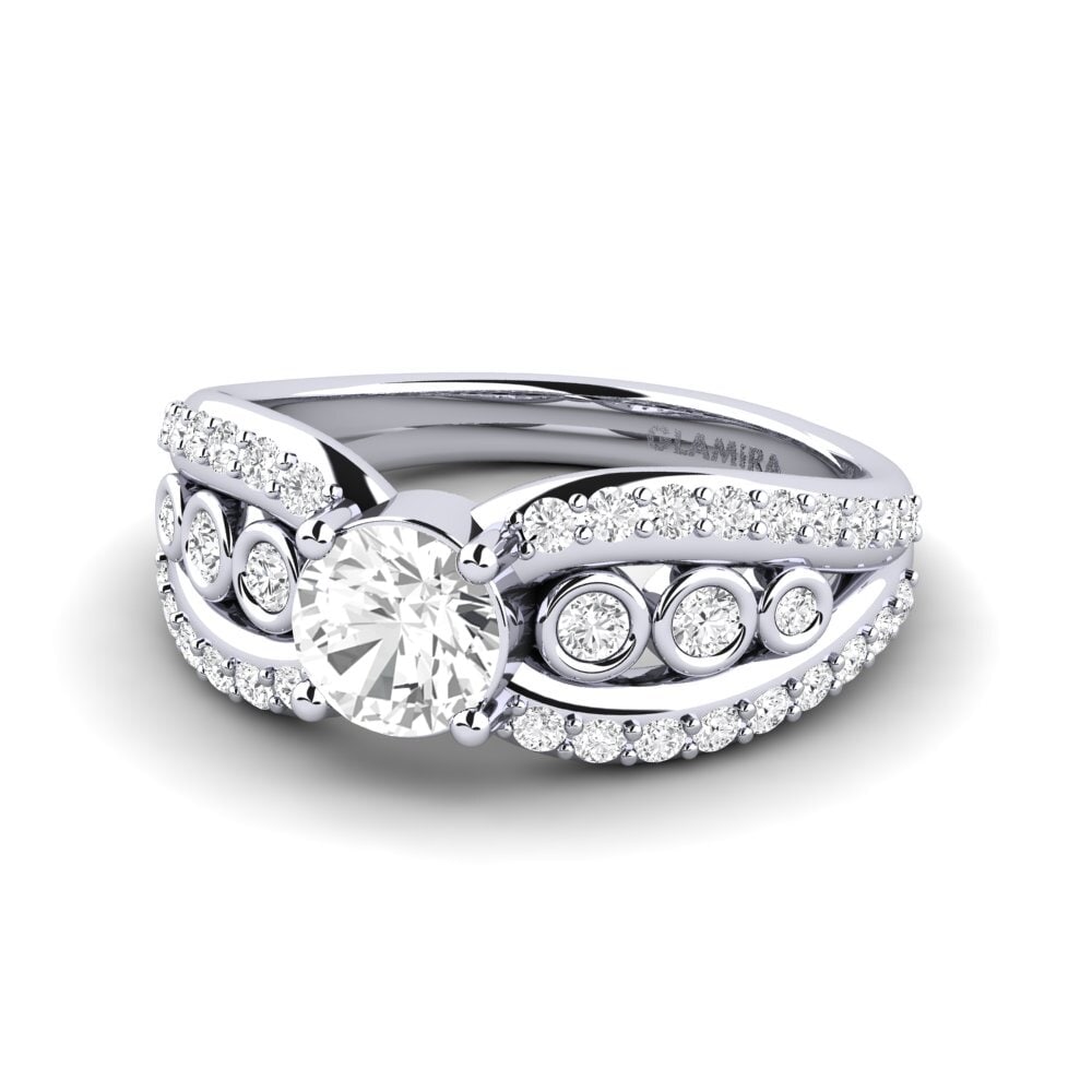 Zafiro blanco Anillo de Mujer Ducchn