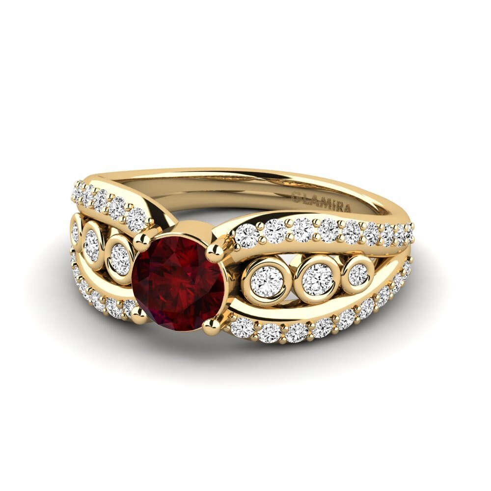 Đá Garnet / Ngọc Hồng Lựu Nhẫn nữ Ducchn