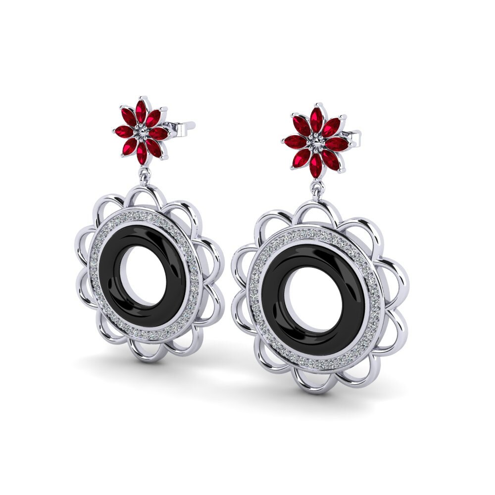 Zircônia Vermelha Brincos Feminino Duclos