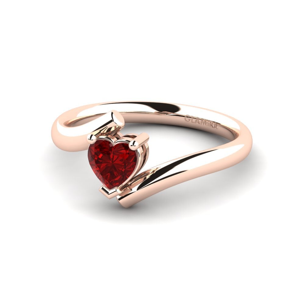 18ct Rose Gold Ruby (Lab Created) Women's Ring Duct
