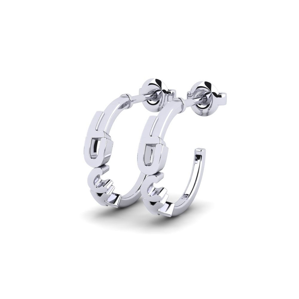 14k Oro Blanco Pendiente Dueno