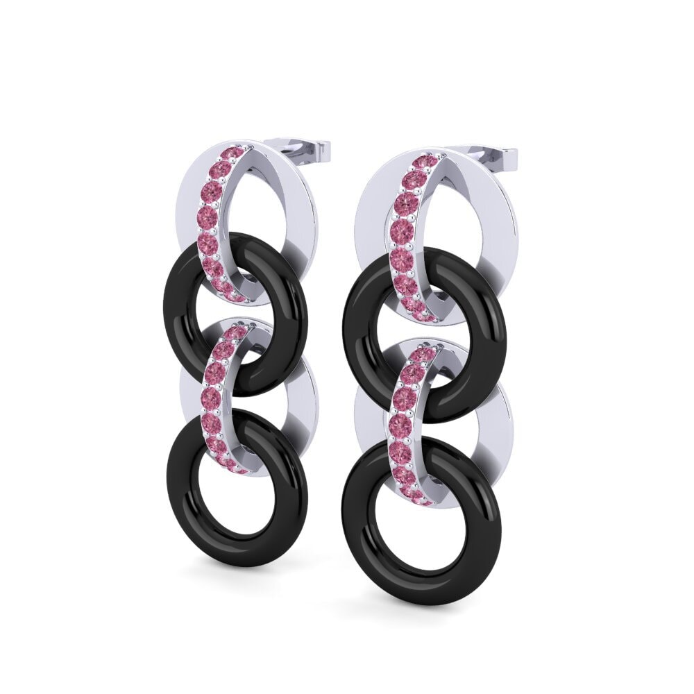 Platino 950 Granate Rhodolite Pendiente de mujer Duhn