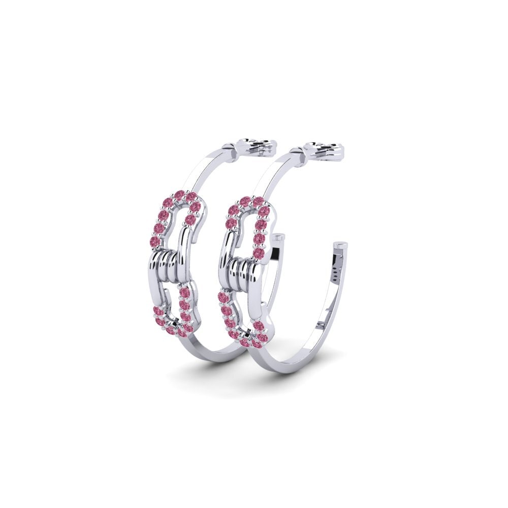 Plata 925 Granate Rhodolite Pendiente de mujer Dulcet
