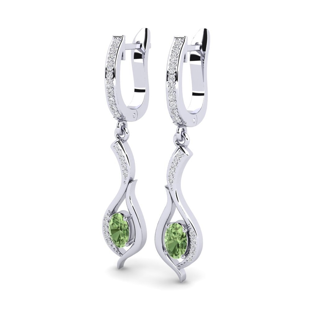 Oro Bianco 585 Zaffiro Verde Orecchino da donna Dulcinia