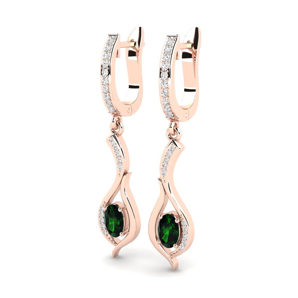 14ct Rose Gold Green Tourmaline Women's Earring Dulcinia