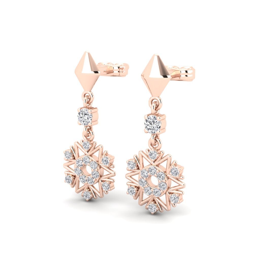 18k Oro Rosa Pendiente de mujer Duosion