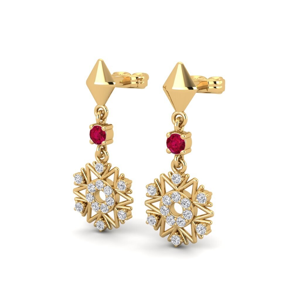 Rubin Damen ohrring Duosion