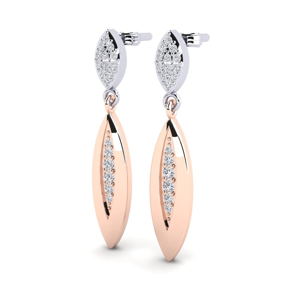 9k Oro Rosa & Blanco Pendiente de mujer Durba