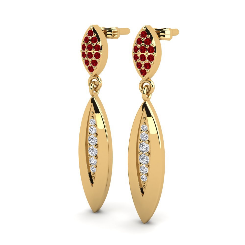 Đá Zirconia Đỏ Bông tai nữ Durba