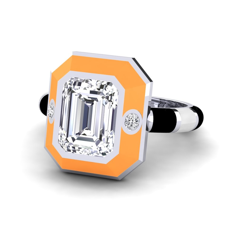 Weiß-Silber Ring Dusj