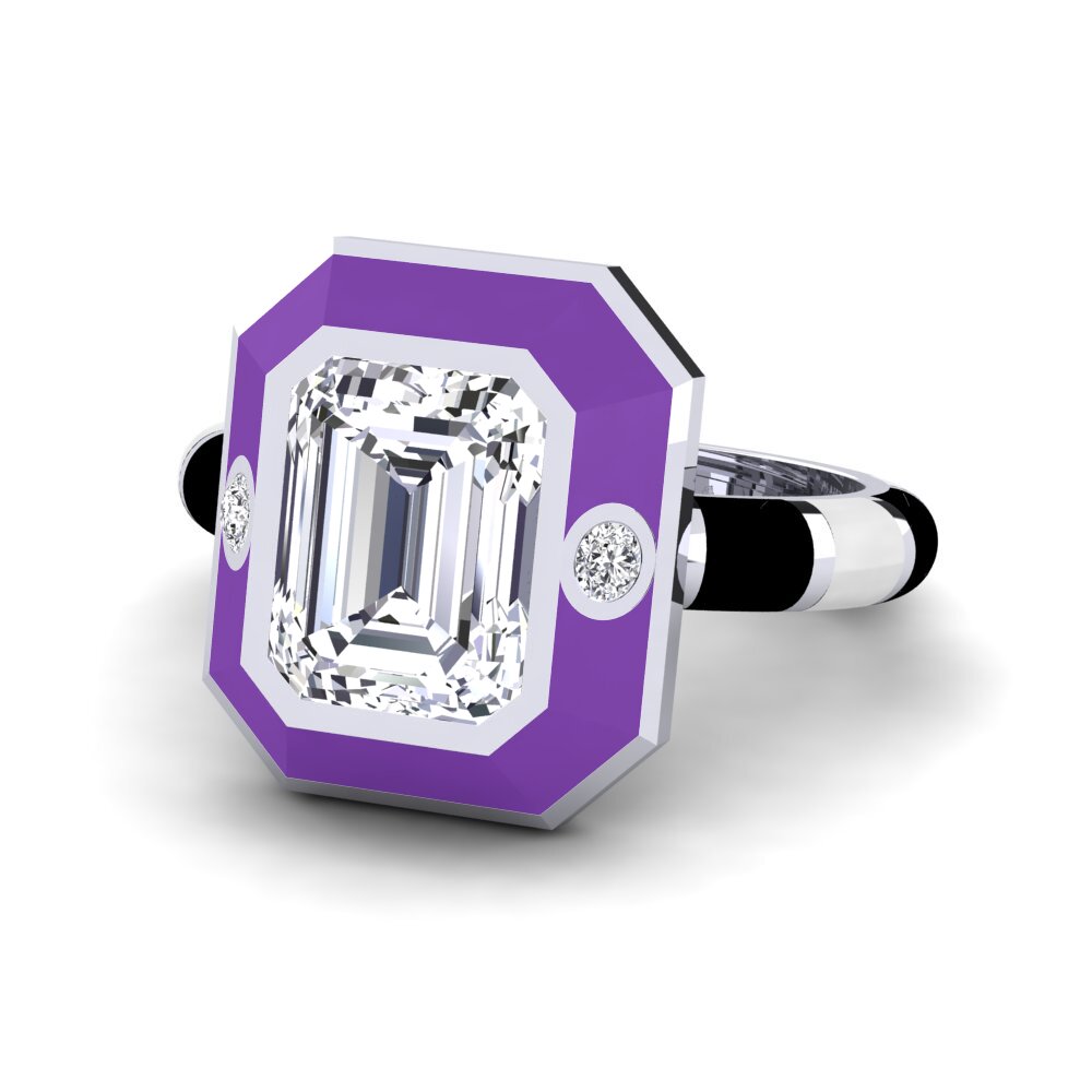 Weiß-Silber Ring Dusj