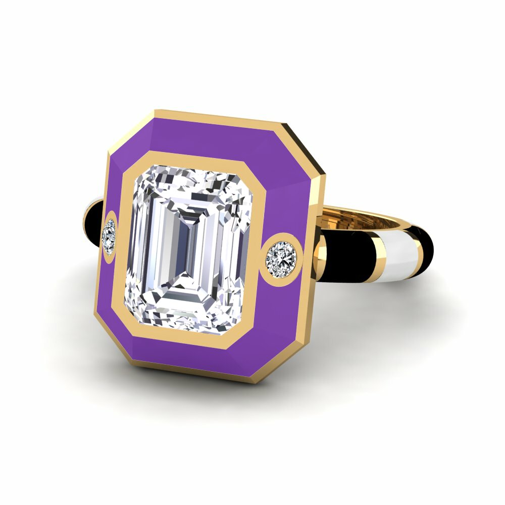 Bagues Diamant De Synthèse Pierres latérales
