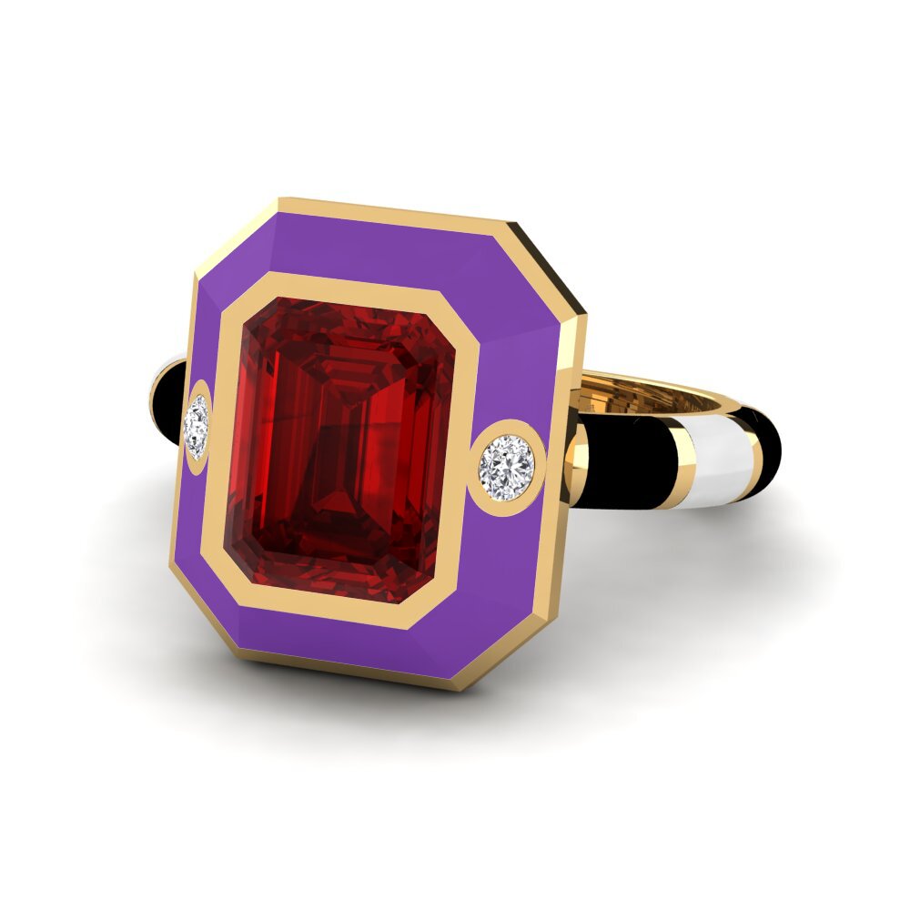 Rubin (im Labor gezüchtet) Ring Dusj