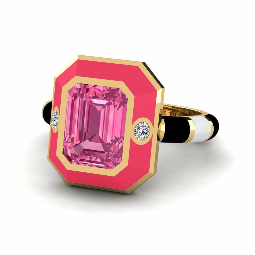Bagues Tourmaline Rose Pierres latérales