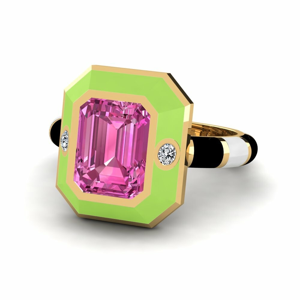 Bagues de fiançailles Topaze Rose Pierres latérales