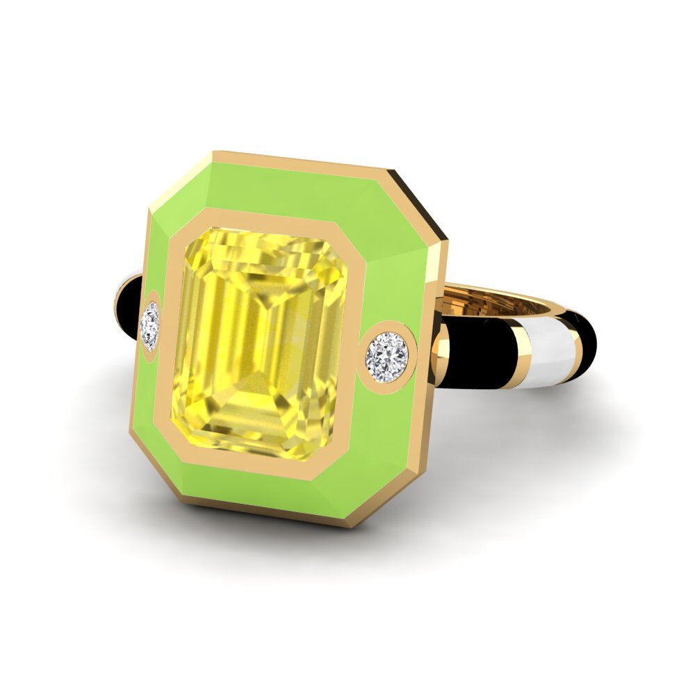 Zafiro amarillo Anillo Dusj