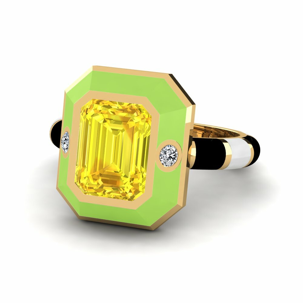 Bagues Saphir Jaune Pierres latérales