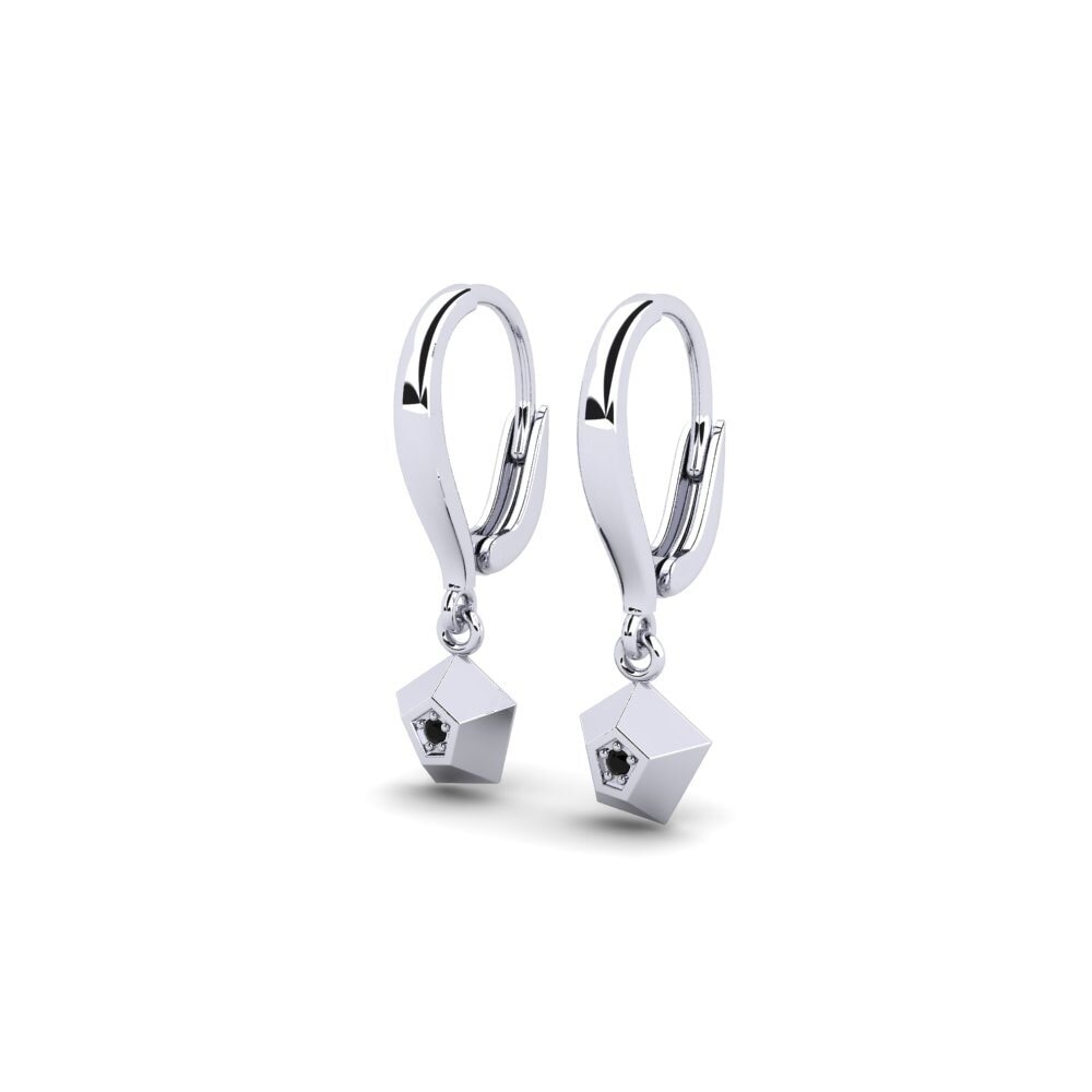 Platino Diamante Negro Pendiente de mujer Dustclouden