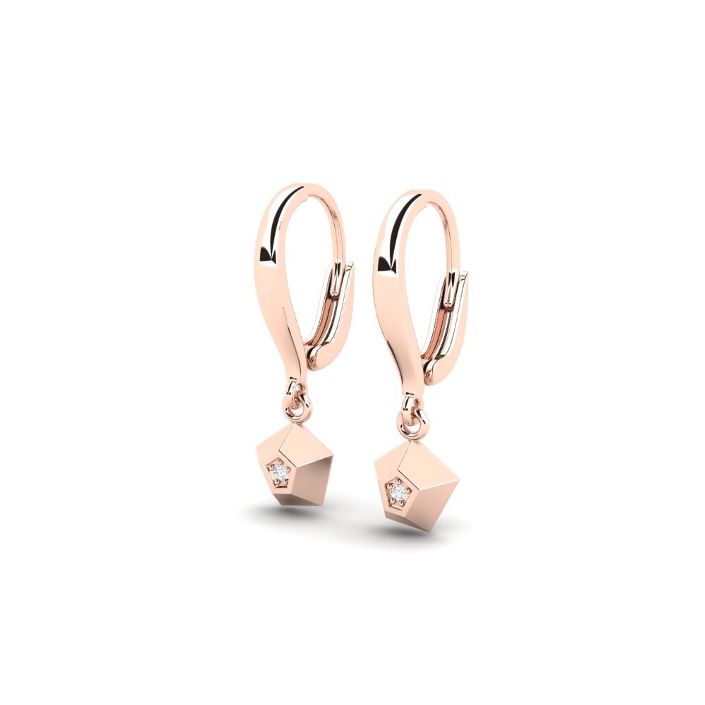 14k Oro Rosa Pendiente de mujer Dustclouden