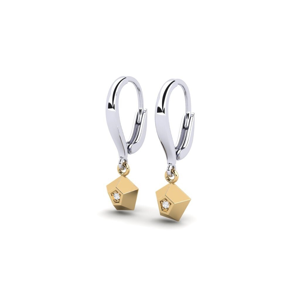 14k Oro Blanco / Amarillo Pendiente de mujer Dustclouden