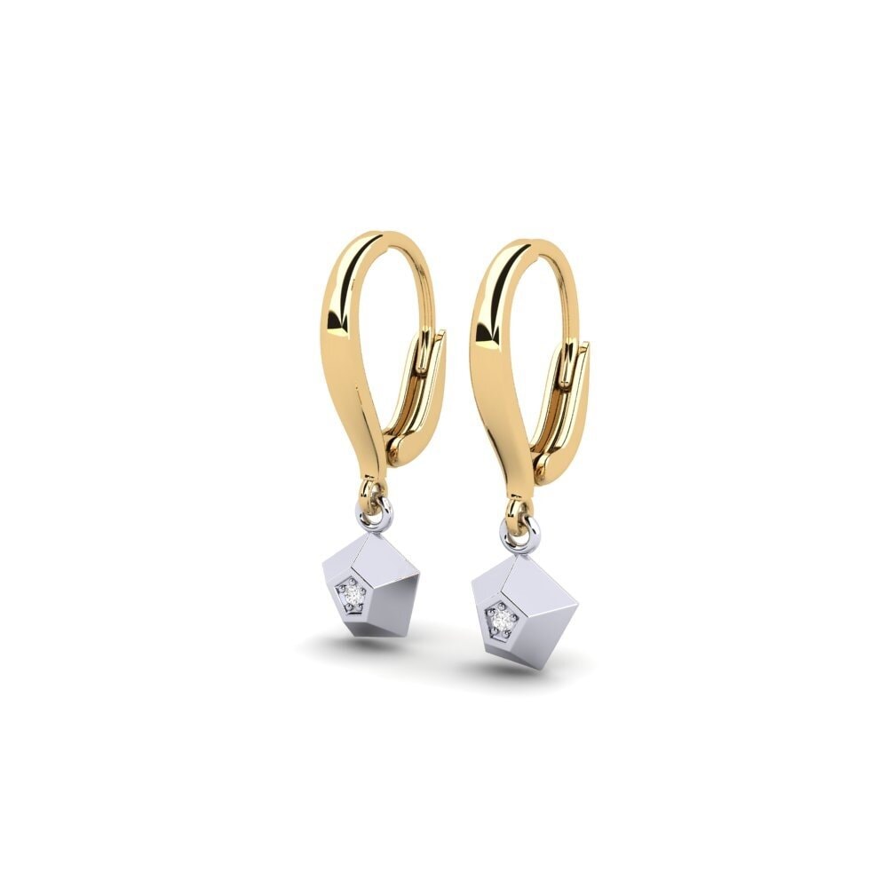 14k Oro Amarillo/Blanco Pendiente de mujer Dustclouden