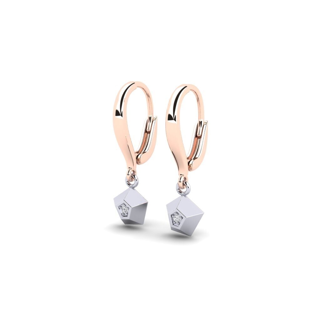 Vermelho & Branco-14K Brincos Feminino Dustclouden