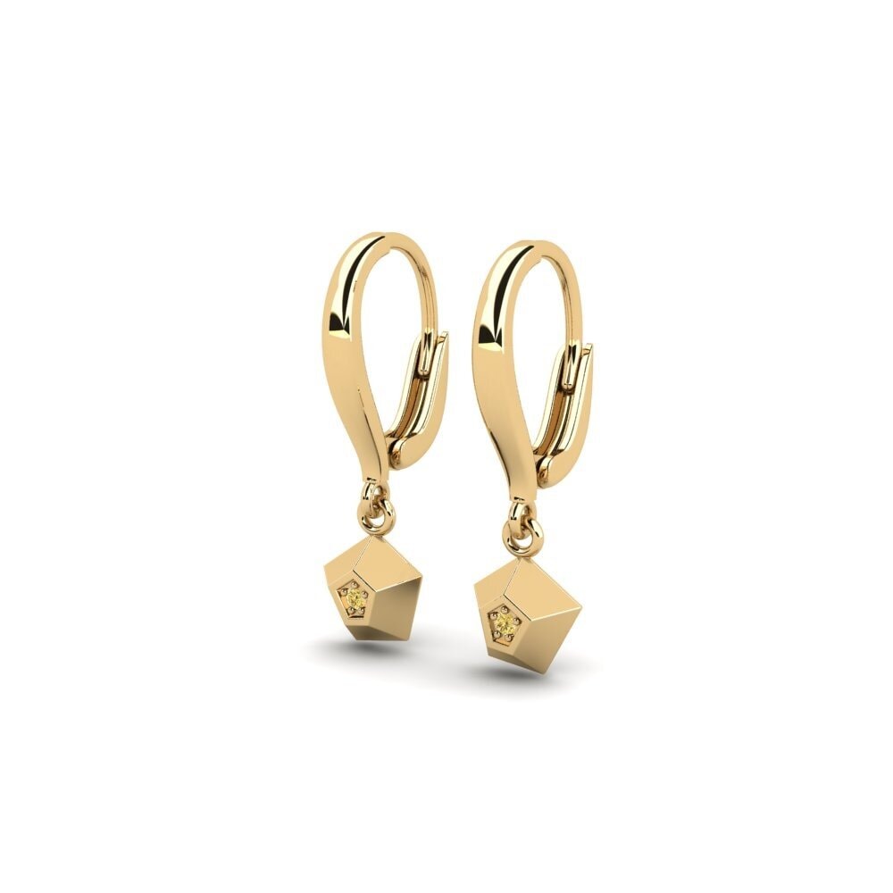 Gele Diamant Dames Oorbellen Dustclouden
