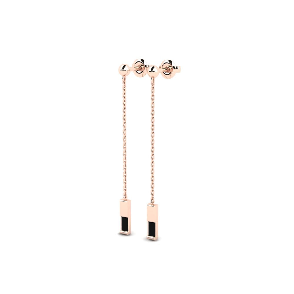 14k Rose Gold Black Sapphire Women's Earring Dusitter
